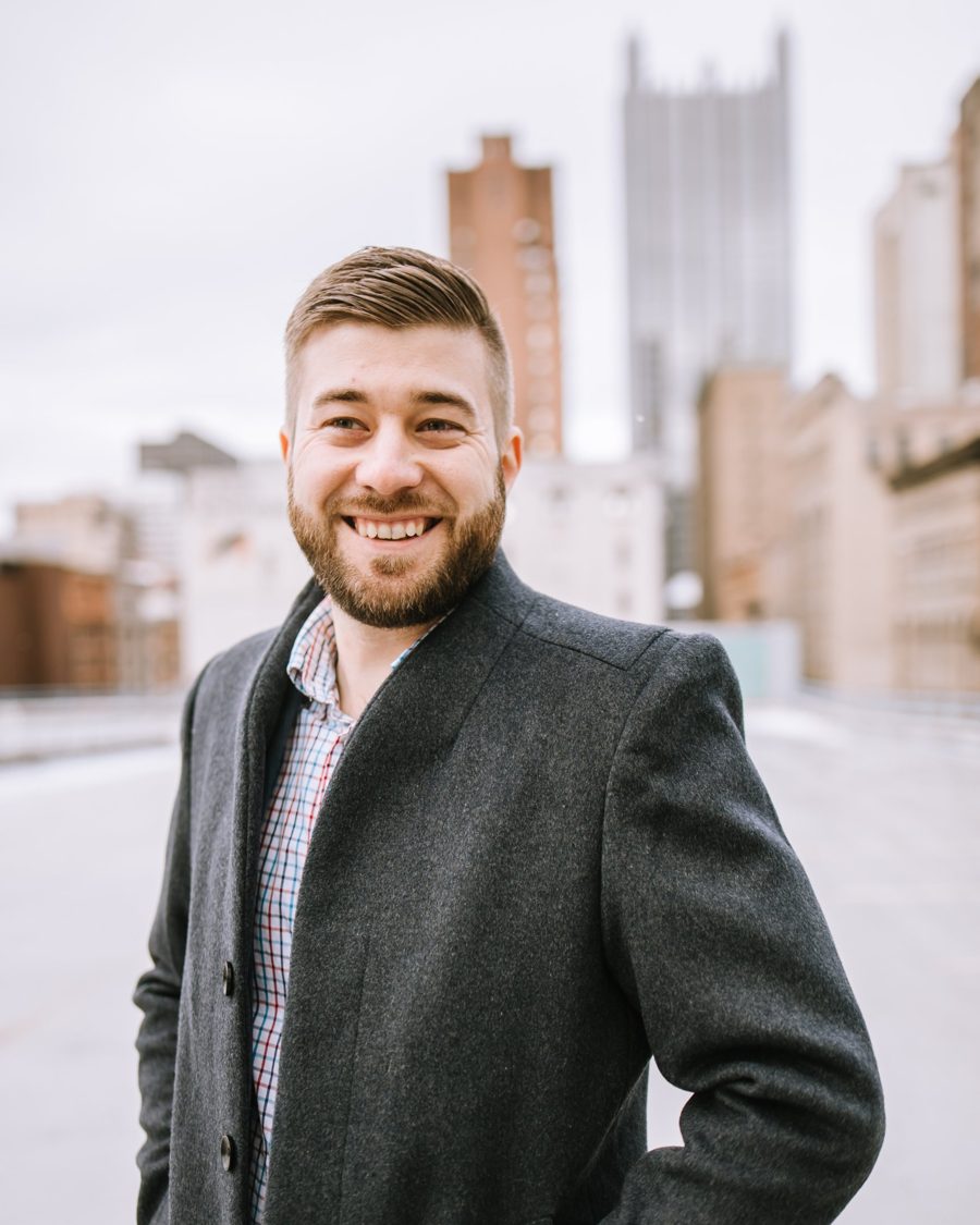 Marek Hajn, founder of Lattice Meridian, in downtown Pittsburgh.